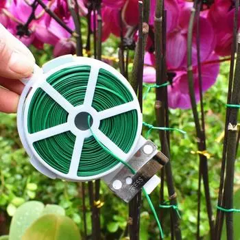 Многофункциональная садовая обвязка, трость для лазания, фиксированная линия, многоразовый ремень для поддержки цветов и растений, кабельные стяжки для улучшения дома 20M зелёный
