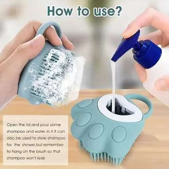 Многофункциональная щетка 1 шт., щетка для массажа ванны, шампуня, ванны, очищающая щетка для лица, силиконовая щетка для массажа собак, косметический мягкий дозатор шампуня для волос синий