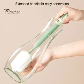 Многофункциональная щетка для чистки бутылок с длинной ручкой, 3-в-1 U-образная форма, очиститель зазоров в бутылках, чашка, пятновыводитель, кухонный инструмент белый