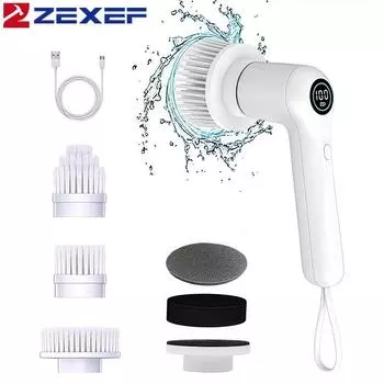 Многофункциональная щетка для чистки Электрические бытовые щетки Электрическая кухонная щетка Гаджеты для чистки Щетка Электрическая отжимная белый