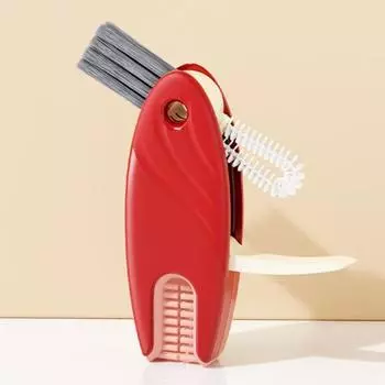 Многофункциональная щетка для чистки крышек чашек 4-в-1, вращающаяся на 360 градусов щетка с жесткой щетиной, конструкция для чистки бутылок с водой