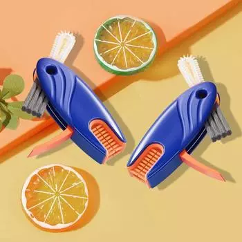 Многофункциональная щетка для чистки крышек чашек 4-в-1, вращающаяся на 360 градусов щетка с жесткой щетиной, конструкция для чистки бутылок с водой красный
