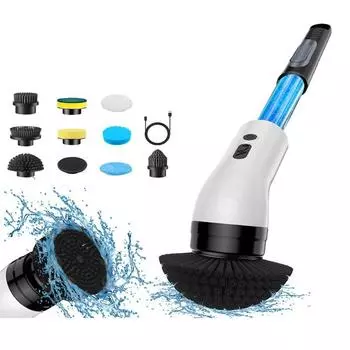 Многофункциональная щетка для чистки, перезаряжаемая электрическая, с жидкой загрузкой, автоматическая вращающаяся, для чистки ванной комнаты, щетка для пола