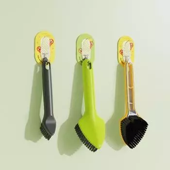 Многофункциональная щетка для чистки с эргономичной ручкой, гибкая щетина, компактная щетка для чистки канавок 3-в-1, инструмент для чистки щелей в полу жёлтый