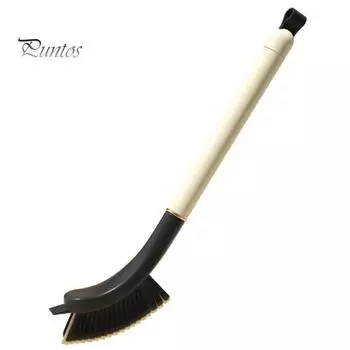 Многофункциональная щетка для чистки щелей, V-образная головка, жесткая мягкая щетина, длинная ручка, подвесная, для ванной комнаты, кухни, средство для очистки затирки с мертвым углом молочный белый