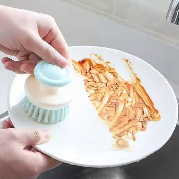 Многофункциональная щетка для мытья посуды с ручкой, кухонные щетки для чистки посуды, щетка для мытья посуды с жесткой щетиной для мойки, кастрюль, сковородок серый