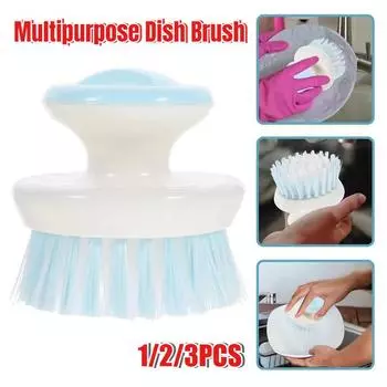 Многофункциональная щетка для мытья посуды с ручкой, кухонные щетки для чистки посуды, щетка для мытья посуды с жесткой щетиной для мойки, кастрюль, сковородок 1PCS серый