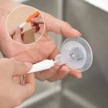 Многофункциональная щетка для мытья соломинок, съемная щетка для детских бутылочек «три в одном», без мертвых углов, зазор между крышкой и тонкой трубкой оранжевый