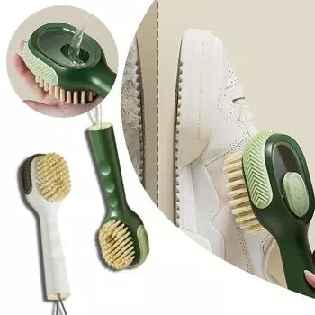 Многофункциональная щетка для обуви, автоматический слив жидкости, пресс для чистки обуви, мягкая щетина, щетки для одежды, инструменты для чистки дома, кухни, ванной комнаты белый