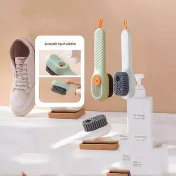Многофункциональная щетка для обуви Press Liquid Shoe Brush - Мягкий инструмент для чистки обуви и одежды transparent type зелёный