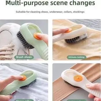 Многофункциональная щетка для обуви с мягкой щетиной, щетка для обуви, щетка с длинной ручкой, щетка для одежды, щетка для обуви, одежда, инструмент для чистки зелёный