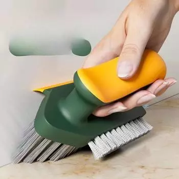 Многофункциональная щетка для пола, щетка для обеззараживания туалета и туалета, щетка для очистки кухни, стены, ванны, щетка для пола без мертвых углов 14.9*7.7*9.3 зелёный/жёлтый