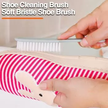 Многофункциональная щетка для стирки с длинной ручкой, мягкая щетина, не царапается, эффективно удаляет пятна, щетка для чистки домашней обуви, ботинок, одежды розовый