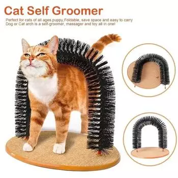 Многофункциональная щетка для волос Cat Arch Groomer и массажер для жениха, игрушка для домашних животных, кошачья когтеточка, кошачья когтеточка чёрный