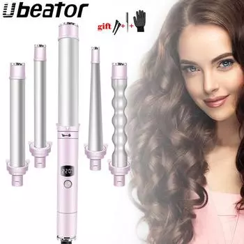 Многофункциональная щипцы для замены головки 5 в 1. Щипцы для завивки волос. Профессиональные щипцы для завивки волос 13-30 мм. Удовлетворяют разнообразные локоны. Щипцы для волос. Инструменты для укладки волос.