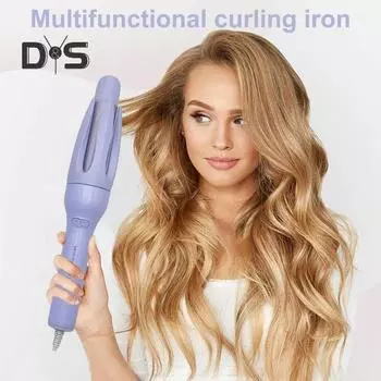 Многофункциональная щипцы для завивки волос, автоматический роторный керамический быстрый нагрев, щипцы для завивки волос, палочка для завивки отрицательных ионов, женский инструмент для укладки волос (США EU Plug розовый