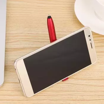 Многофункциональная шариковая ручка, складная светодиодная подставка для мобильного телефона (Красный /