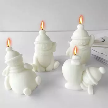 Многофункциональная шерстяная шапка Снеговик Инструмент для изготовления свечей Шарф Пряничный человечек Мыло Силиконовая форма Рождественский мультфильм Гипсовая кукла Подарки