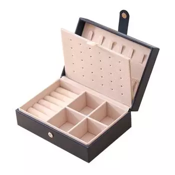 Многофункциональная шкатулка для драгоценностей, портативная шкатулка из искусственной кожи, большая емкость, органайзер для хранения ювелирных изделий розовый