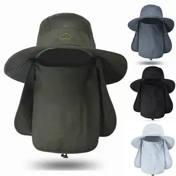 Многофункциональная шляпа для рыбалки, скалолазания, туризма, рыбалки, многофункциональная шляпа для мужчин, кепка для защиты от солнца чёрный