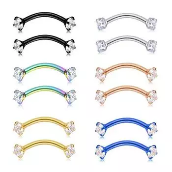 Многофункциональная штанга для бровей с кубическим цирконием, шикарная защита от коррозии серебряный