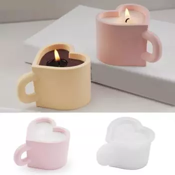 Многофункциональная силиконовая форма для поделок в форме сердца, чаши для хранения, формы для изготовления подсвечников из смолы или гипса 2