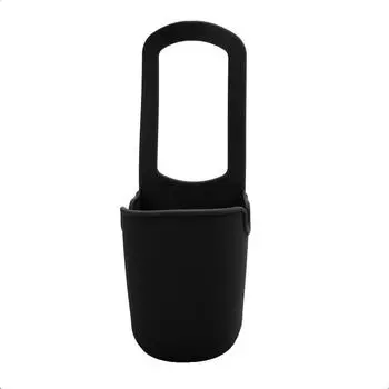 Многофункциональная силиконовая подстаканник для детской коляски, уличная портативная сумка для хранения, сумка для чашки для велосипеда и инвалидной коляски, автомобильный аксессуар one size чёрный