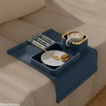 Многофункциональная силиконовая подставка под диван, подставка под стакан, противоскользящий дизайн, подставка под стакан, держатель для подноса для напитков, органайзер для офиса и дома чёрный