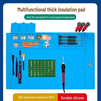 Многофункциональная силиконовая ремонтная накладка для электроники - магнитная, противоскользящая, антистатическая и термостойкая S-130