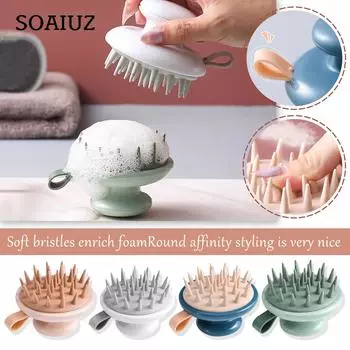 Многофункциональная силиконовая щетка для шампуня, массажная расческа для тела, кожи головы, спа-щетка для душа, щетка для похудения, истонченная щетка One Size зелёный