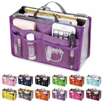 Многофункциональная складная сумка для хранения с двойной молнией, большая емкость для хранения туалетно-косметических принадлежностей, большая классификационная сумка 1PCS вино красного