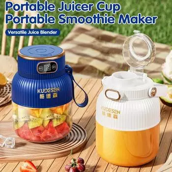 Многофункциональная соковыжималка с цифровым дисплеем, 10-лезвийная конструкция, портативный блендер-соковыжималка большой емкости для пищевых продуктов синий