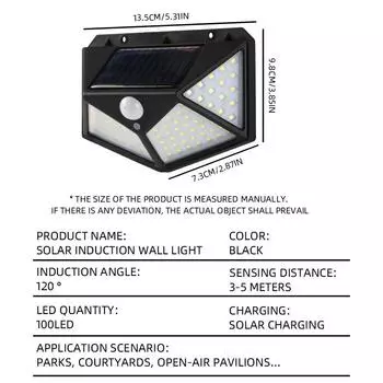 Многофункциональная солнечная лампа для уличного украшения сада, солнечный светодиодный светильник, водонепроницаемый солнечный свет, прожектор с датчиком движения