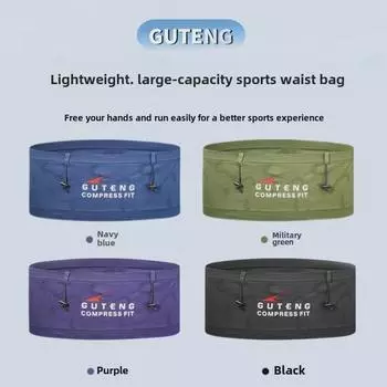 Многофункциональная спортивная поясная сумка унисекс: Высокоэластичный, ультратонкий, идеально подходит для бега, езды на велосипеде, фитнеса и йоги M чёрный