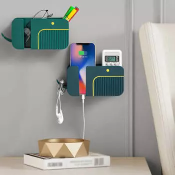 Многофункциональная стойка для хранения без отверстий, настенный ящик для хранения мобильного телефона с дистанционным управлением, настенный держатель для хранения на кухне и в спальне
