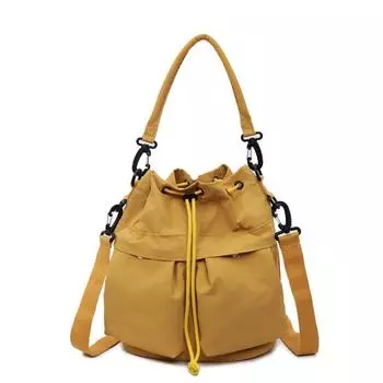 Многофункциональная сумка через плечо большой вместимости Женский рюкзак на шнурке Сумка кроссбоди с несколькими карманами жёлтый