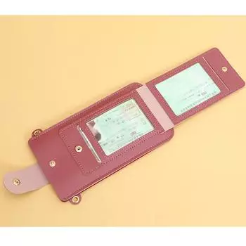 Многофункциональная сумка через плечо для сенсорного экрана, кошелек, маленькая сумка через плечо, сумка для телефона, сумка для лицензионных карт для женщин, я темно-розовый