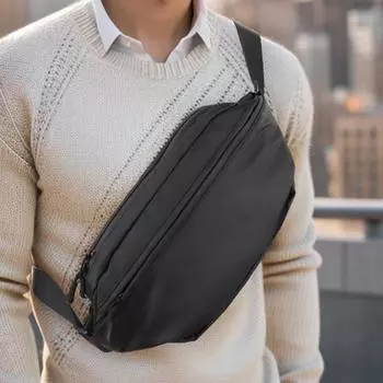 Многофункциональная сумка через плечо, мужская мода, мужская мода, повседневная магнитная сумка через плечо, водонепроницаемая мужская нагрудная сумка для отдыха на открытом воздухе чёрный