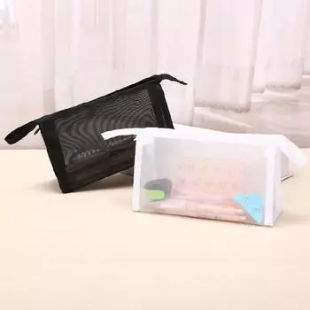 Многофункциональная сумка-держатель для карандашей, прозрачная сумка для карандашей, большая вместительная сумка для ручек, портативная сумка-органайзер для инструментов для макияжа чёрный