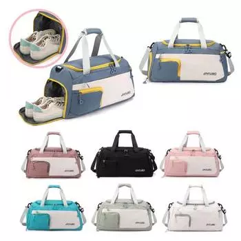 Многофункциональная сумка для фитнеса, несколько карманов, регулируемый ремень, отдельное отделение для обуви, отделение для влажной и сухой воды, большая вместимость для путешествий чёрный