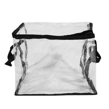 Многофункциональная сумка для хранения игрушечных кукол, бытовая, большая вместимость, портативный водонепроницаемый органайзер для сортировки книг, складная прозрачная корзина из ПВХ M чёрный