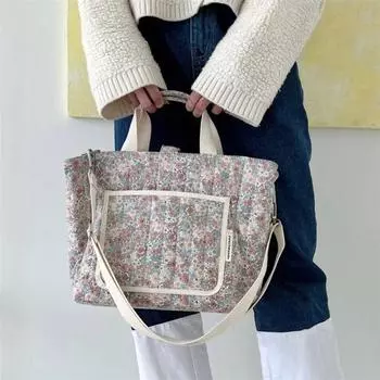 Многофункциональная сумка для мамы и ребенка с цветочным принтом, сумка для хранения, переносная сумка через плечо для мамы Crossbody Bag