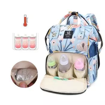 Многофункциональная сумка для мамы, рюкзак для мамы и ребенка с принтом, новая модная дорожная повседневная сумка, разделительная сумка для хранения влажной и сухой воды розовый/синий