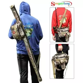 Многофункциональная сумка для рыбалки, портативная сумка для рыболовных снастей длиной 130 см, катушка для приманок camouflage bag