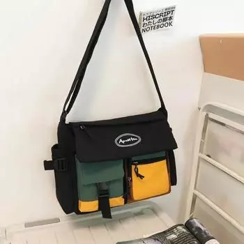 Многофункциональная сумка-мессенджер Harajuku с регулируемым ремнем для улицы, сумка через плечо, пара White Without Pendant