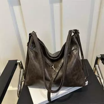 Многофункциональная сумка-мессенджер, женский осенний ретро-рюкзак, сумка через плечо, вместительная сумка через плечо. коричневый