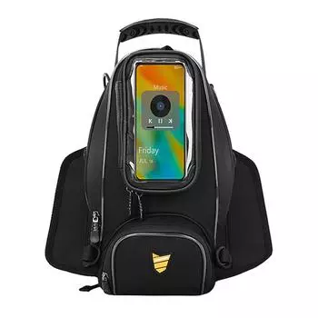 Многофункциональная сумка на бак для мотоцикла с держателем для телефона, подходящая для большинства мотоциклов для кросс-райдинга чёрный