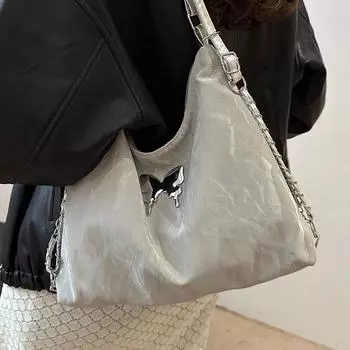 Многофункциональная сумка-тоут, модный и простой рюкзак, женская трендовая универсальная сумка-мессенджер на одно плечо, для поездок на работу серебряный