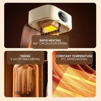 Многофункциональная сушильная машина, электрическая сушилка для одежды, портативная компактная складная сушилка для белья с сушильной сумкой и настройкой времени розовый