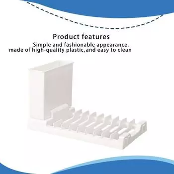 Многофункциональная сушилка для посуды, переносная стойка для сушки посуды с регулируемыми ножками для организации кухни белый